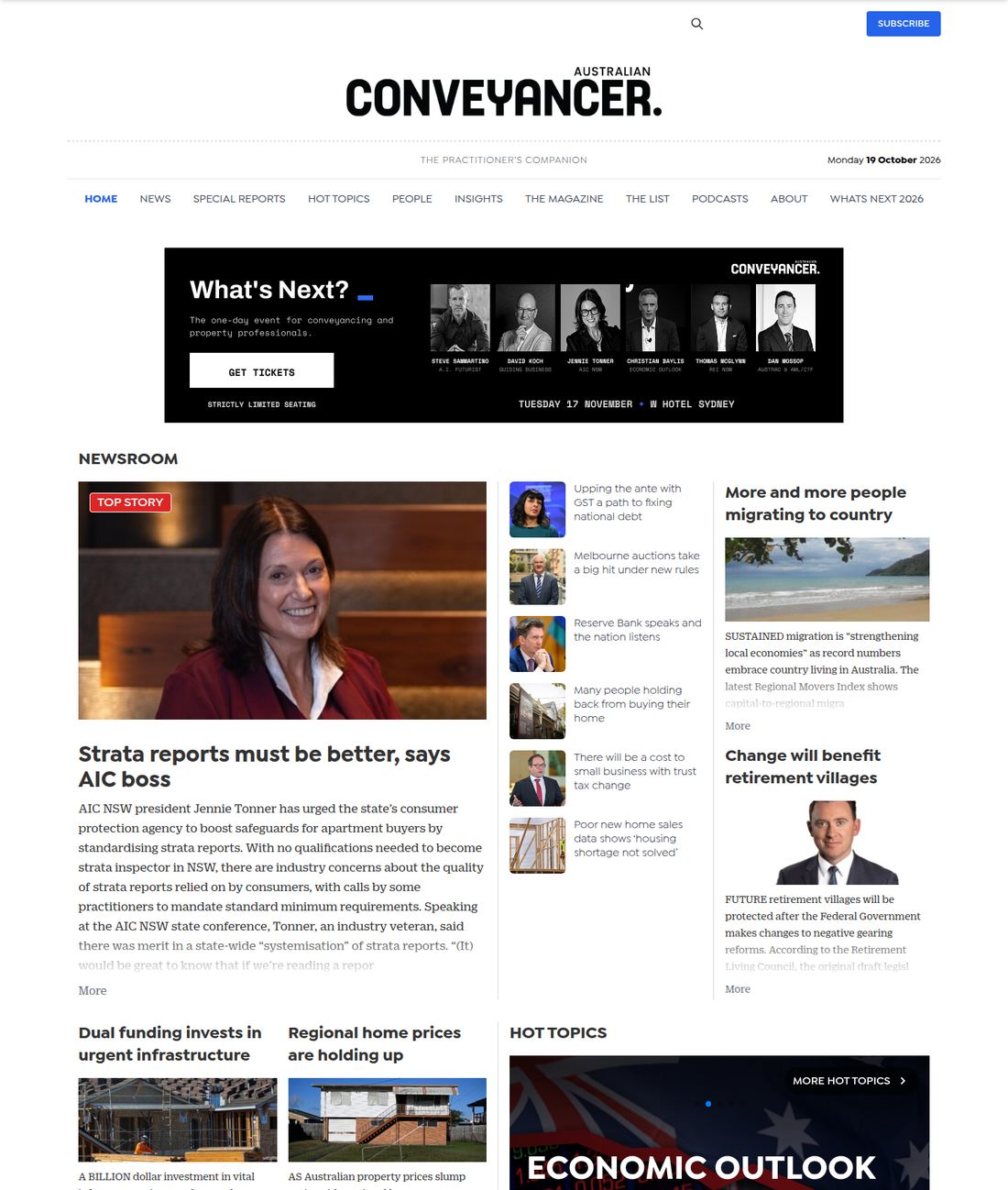 The previous Australian Conveyancer homepage.