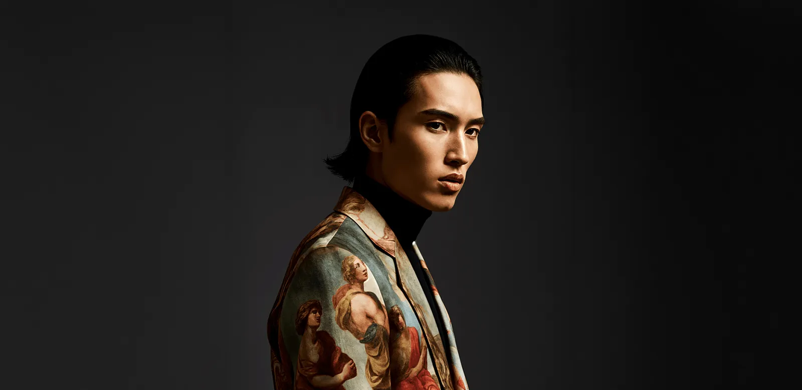 man on a black background