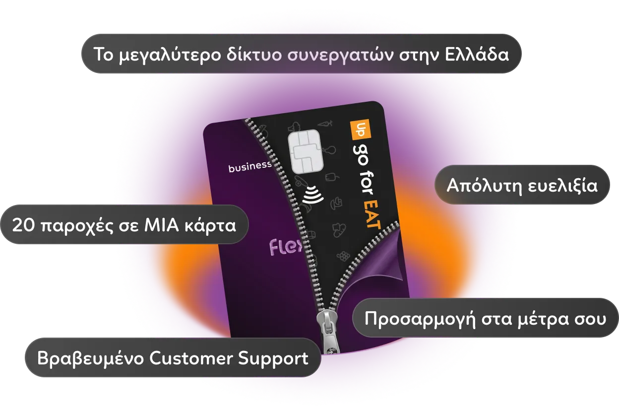 Κάρτα FlexOne με φερμουάρ αποκαλύπτει τη κάρτα go for EAT.