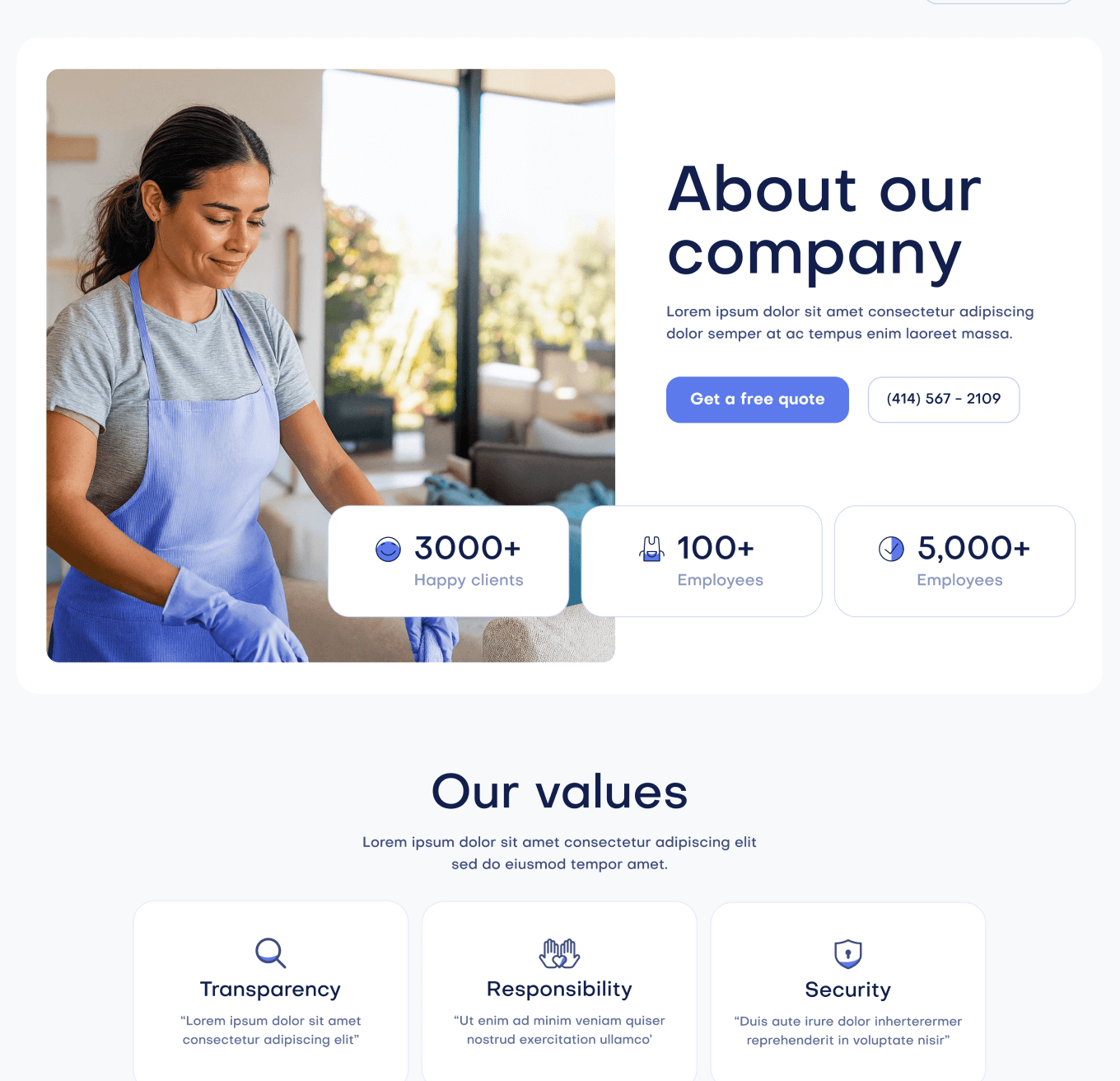 Fresh X About Hero Pages Cleaning Webflow Template | Brix Template
