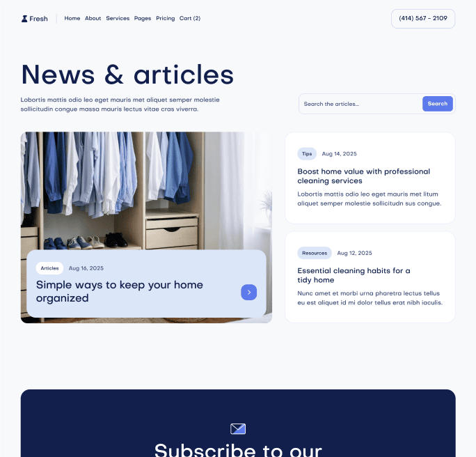 Fresh X - Blog V2 Page - Cleaning Webflow Template
