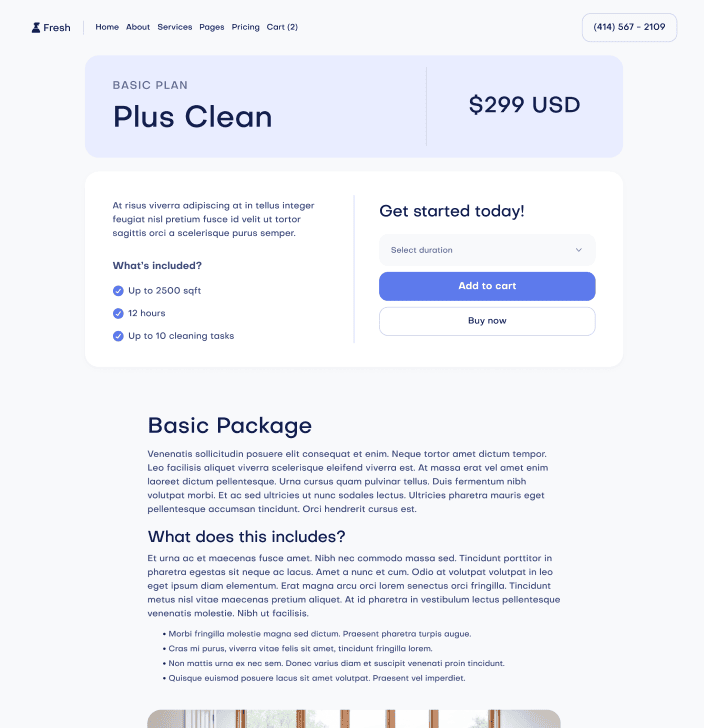 Fresh X - Packages Single Main Page - Cleaning Webflow Template

