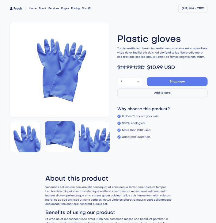 Fresh X - Shop Single Main Page - Cleaning Webflow Template

