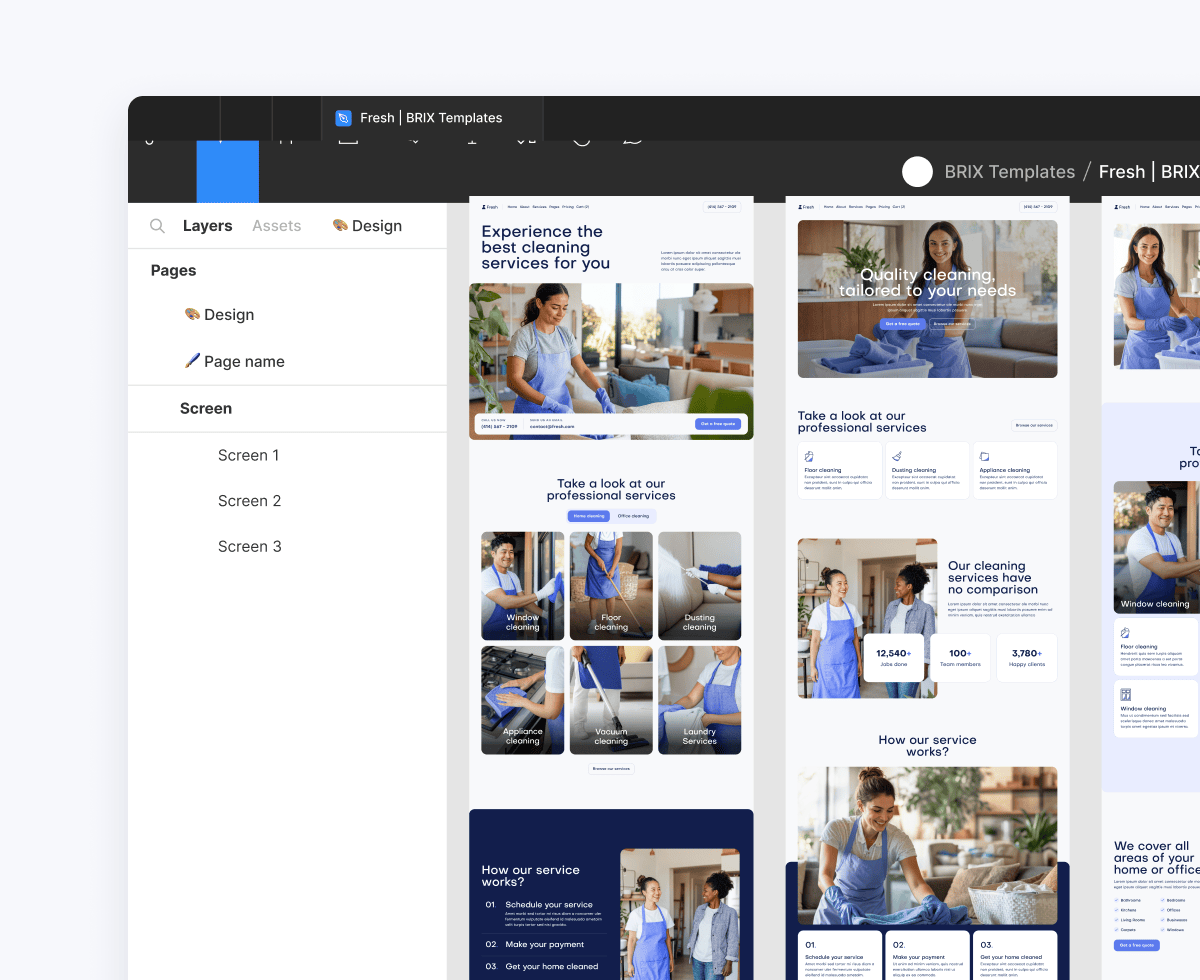 Fresh X - Figma Included - Cleaning Webflow Template
