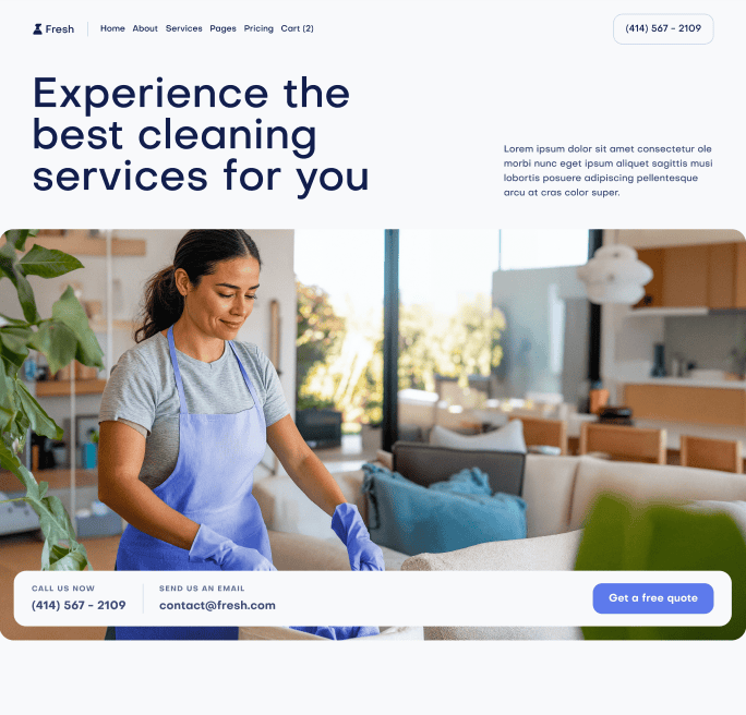 Fresh X - Home V1 Page - Cleaning Webflow Template
