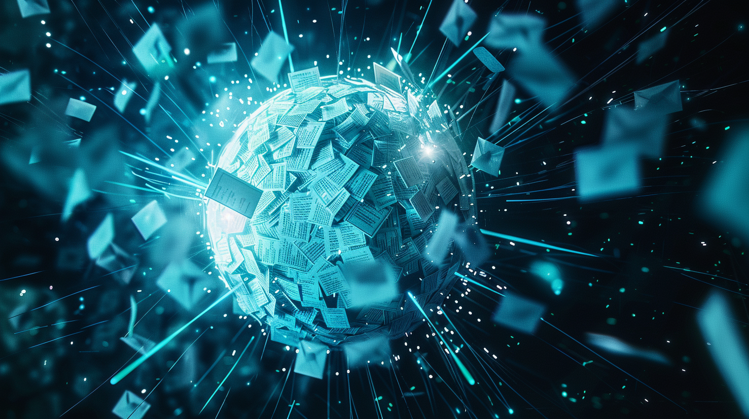 Person sitzt vor Monitoren und betrachtet Code auf einem vertikal ausgerichteten Bildschirm.