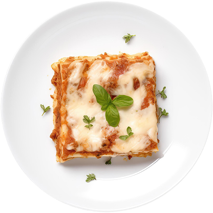 A plate of lasagna