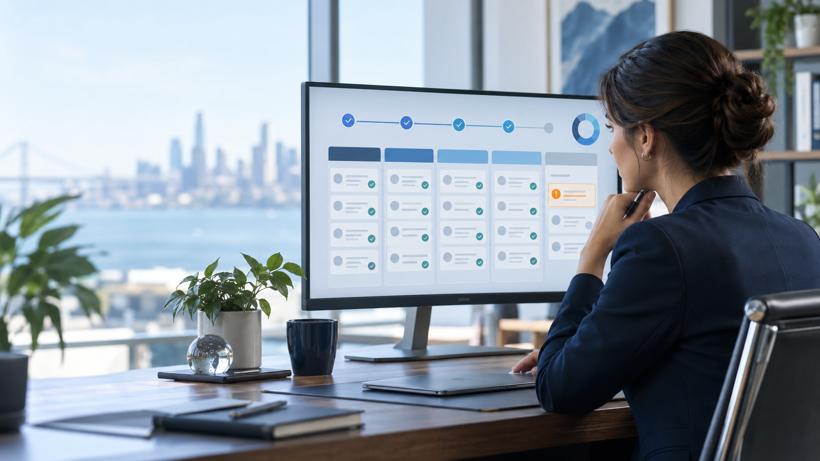 A pipeline board reviewed on screen