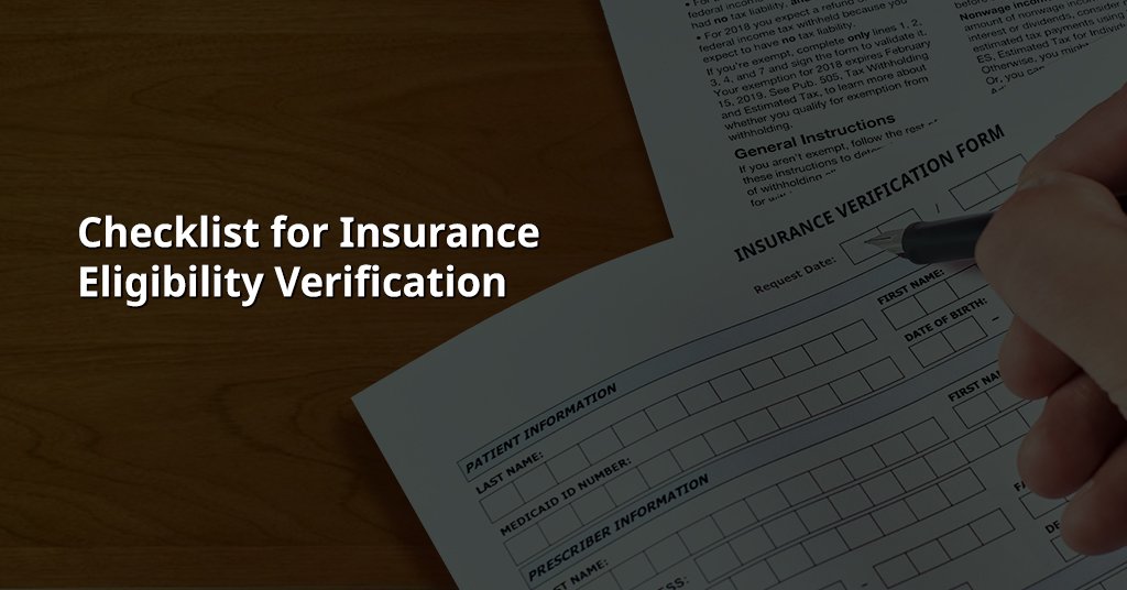 Checklist for Insurance Eligibility Verification
