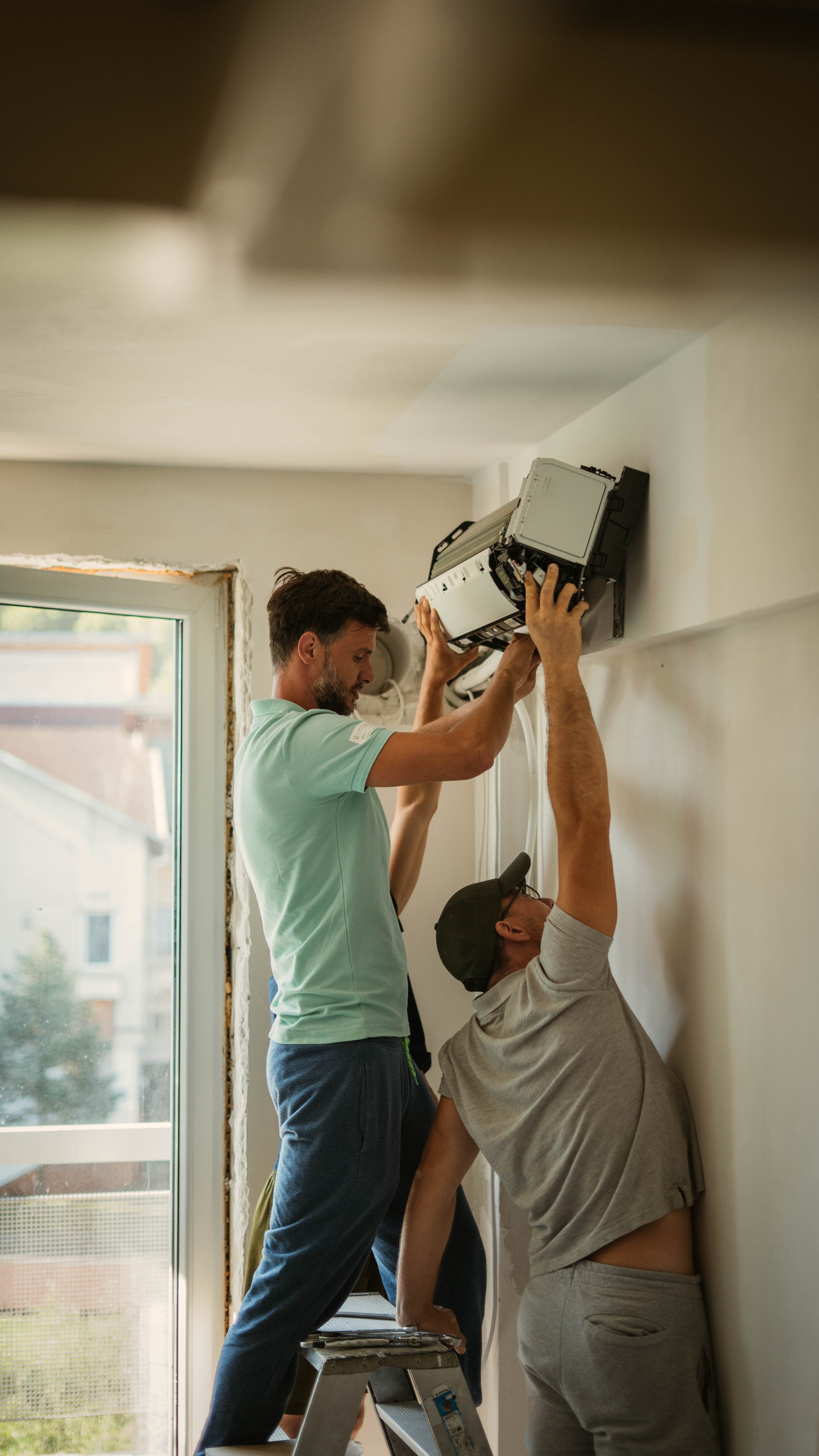 image of a property manager inspecting a home