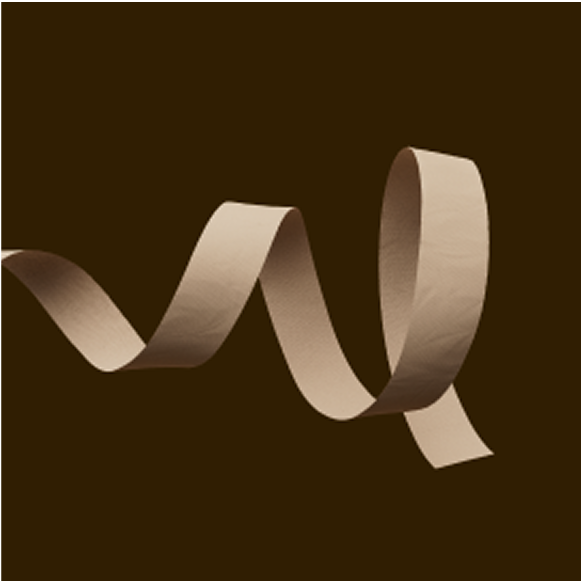 A render of a loose string of toilet roll on a brown background. 