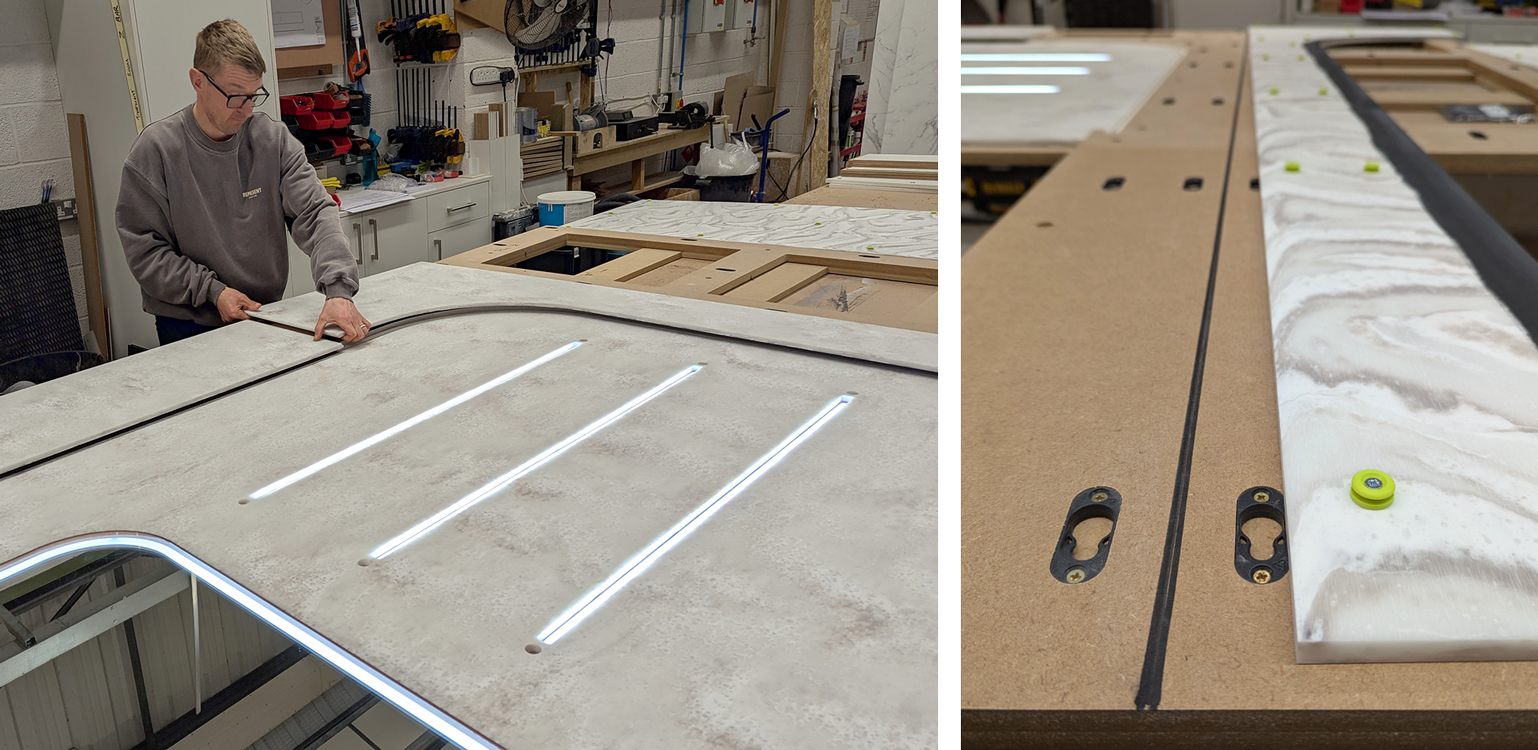Assembling the prefabricated mirror wall using Button-fix