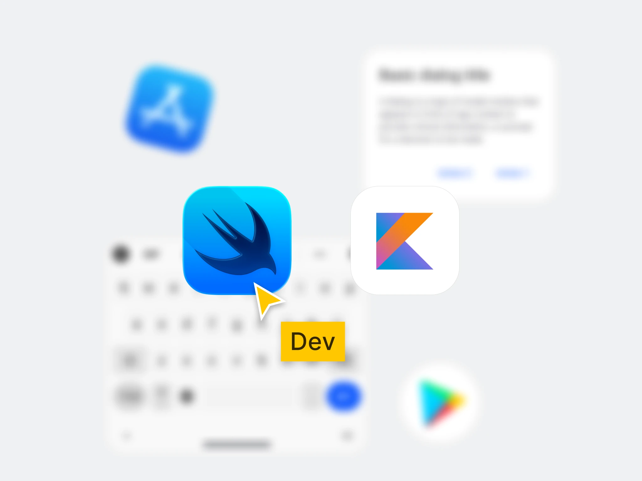 cross-platform mobile app design. Swift UI and Kotlin