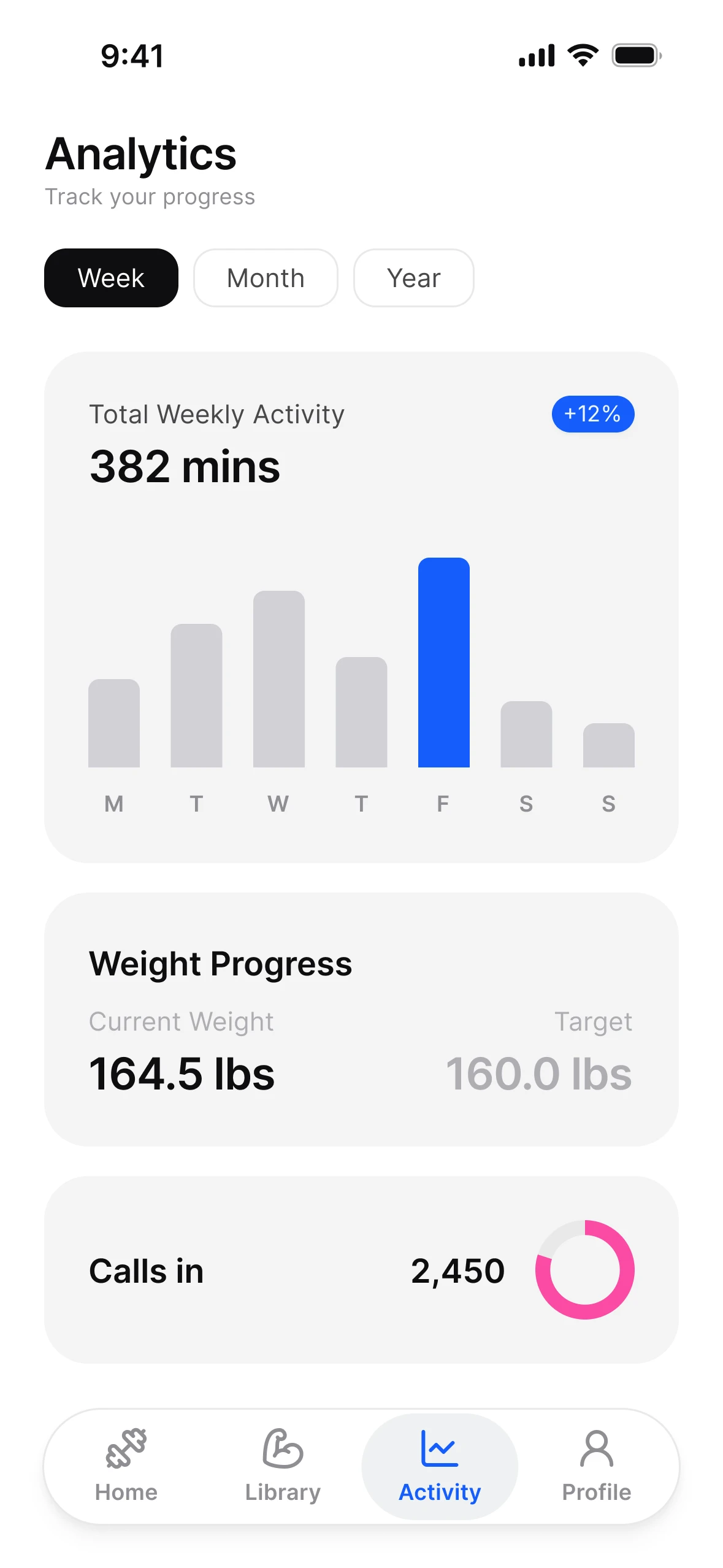 Fitness, light mode