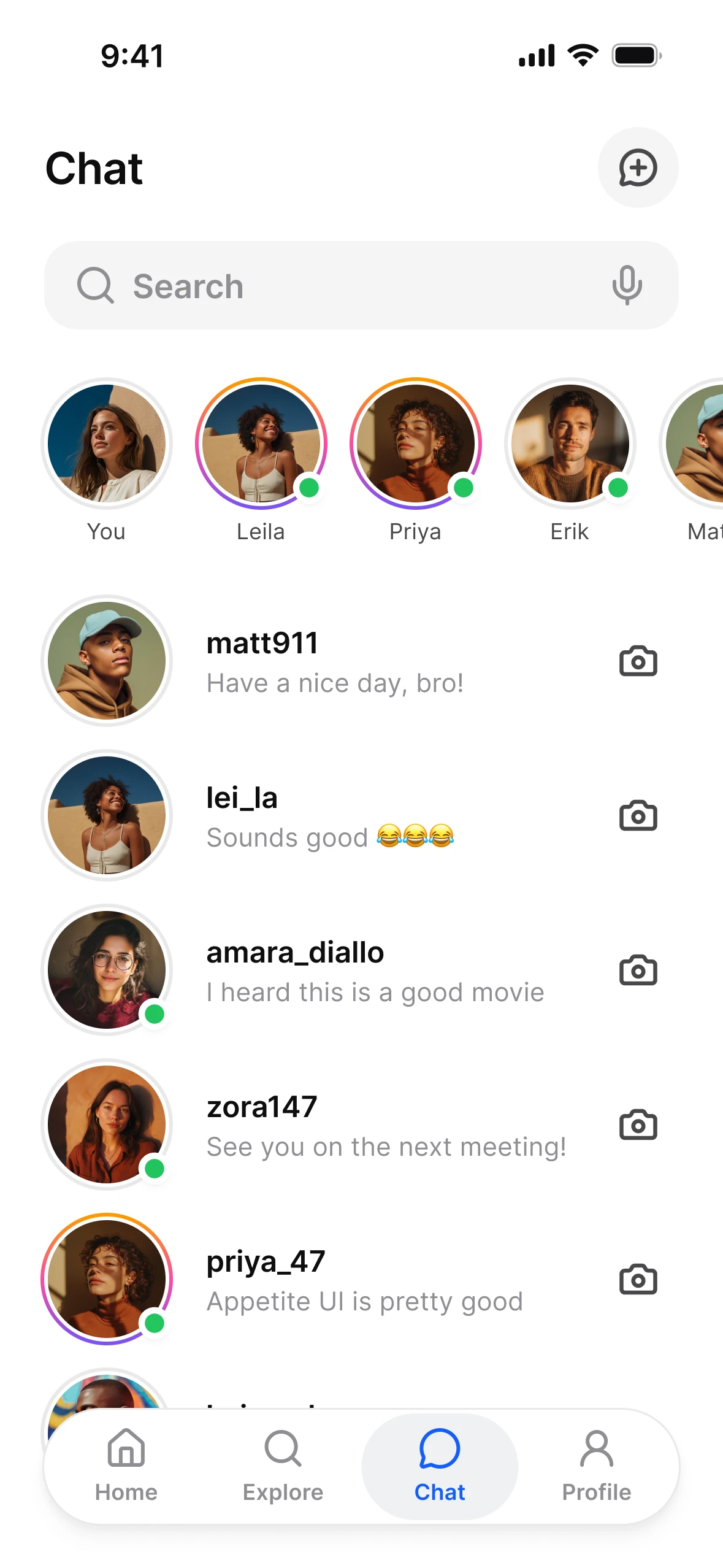 Social, light mode