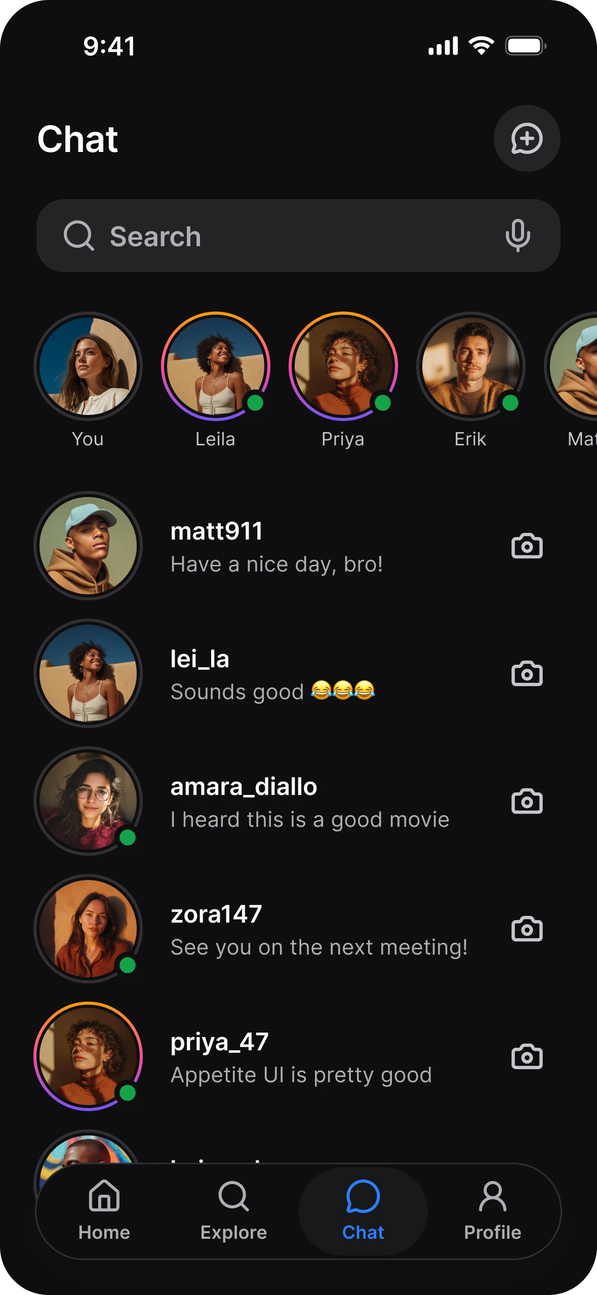 Social, dark mode