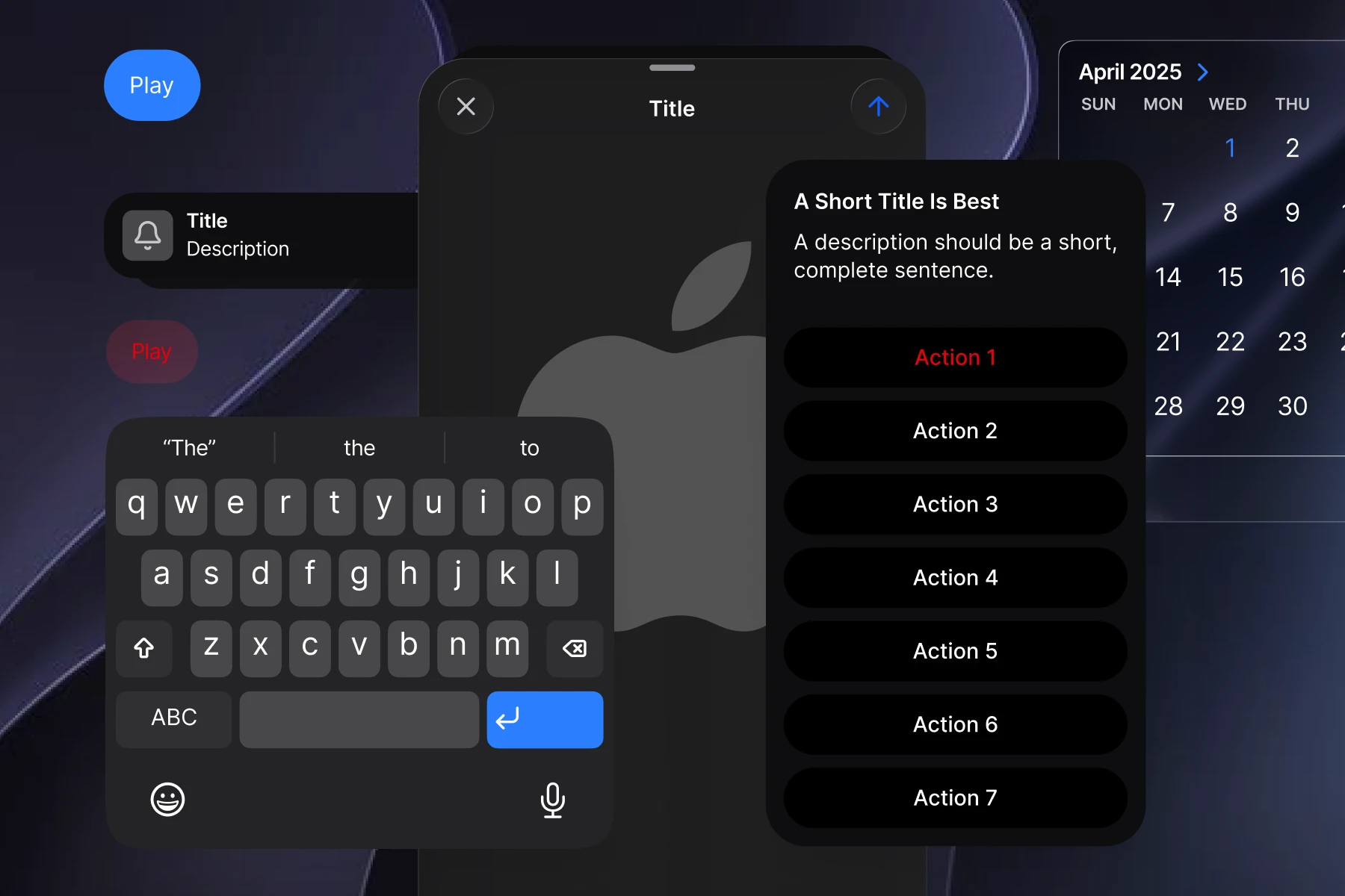 iOS 26 components in the Figma file wearing brand values