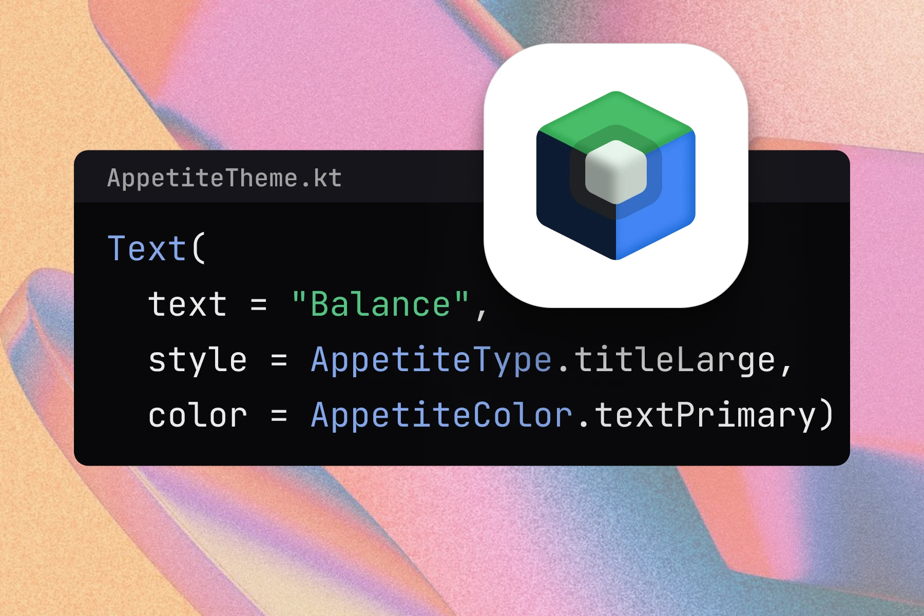 Tokens arriving as a Compose theme and typography object
