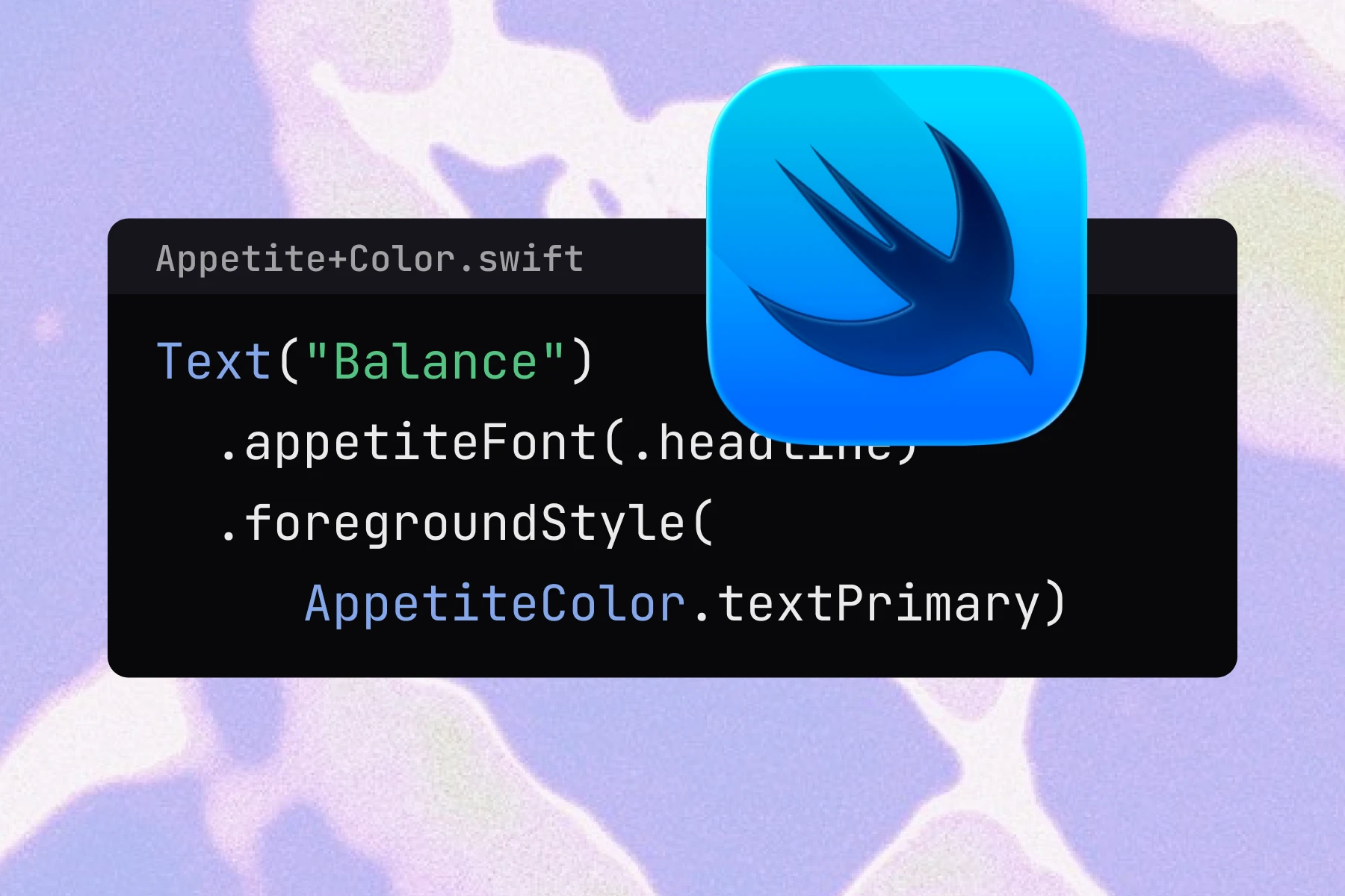 Tokens arriving as SwiftUI color and type extensions