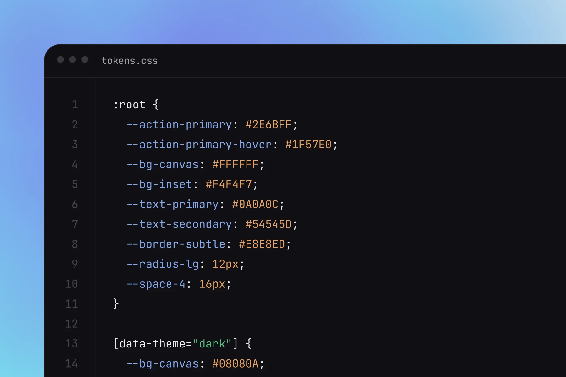 The token package installed in a developer project