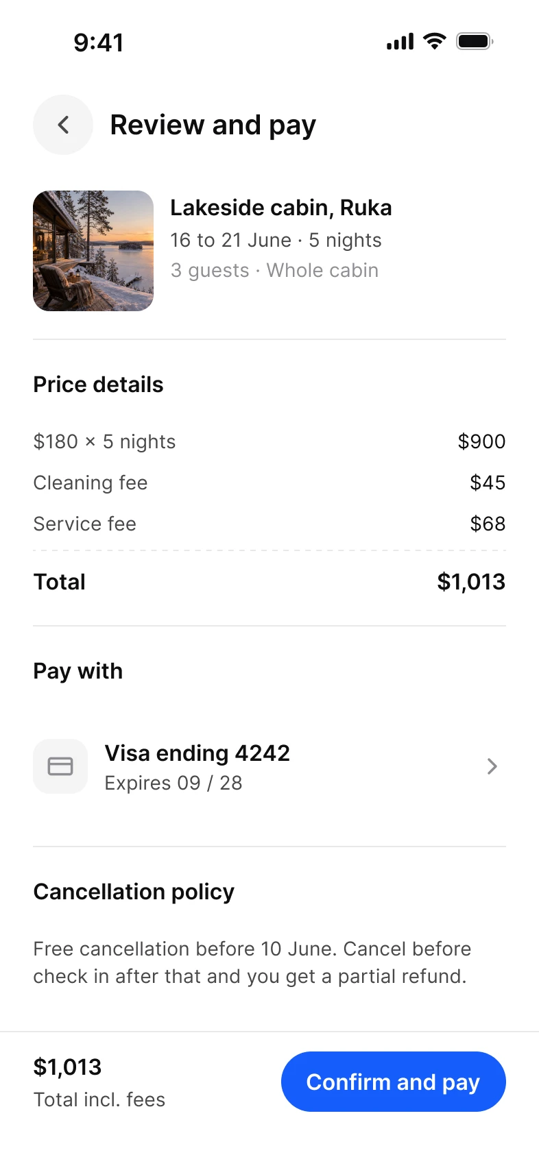 Booking, light mode