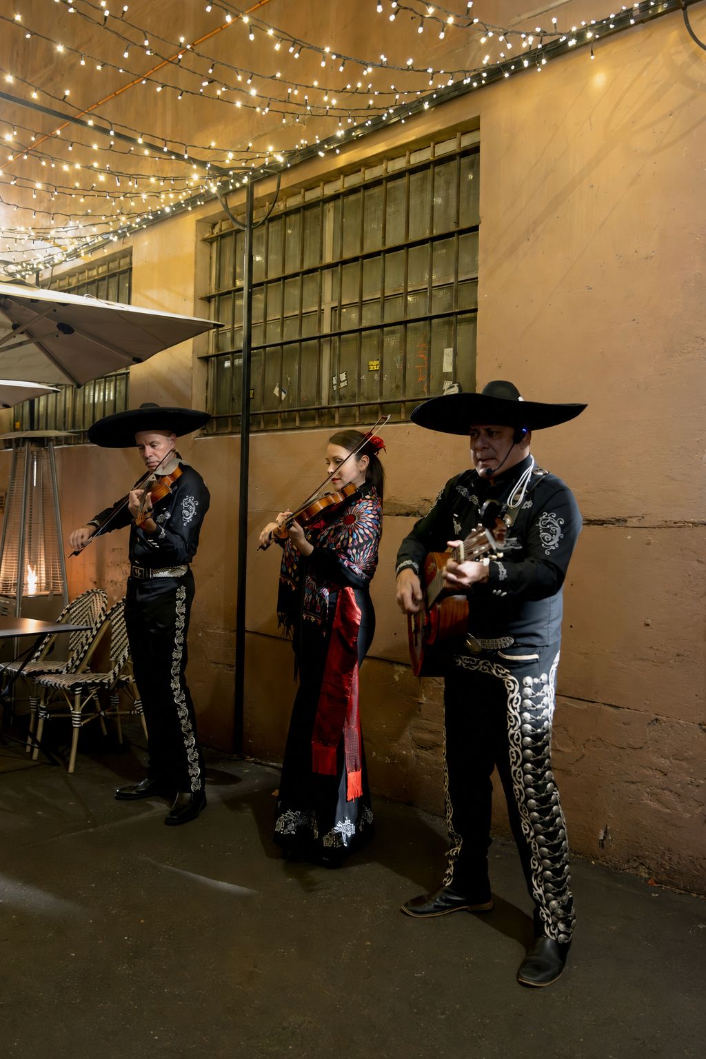 Mariachi musicians performing for guests at Esteban, Sydney