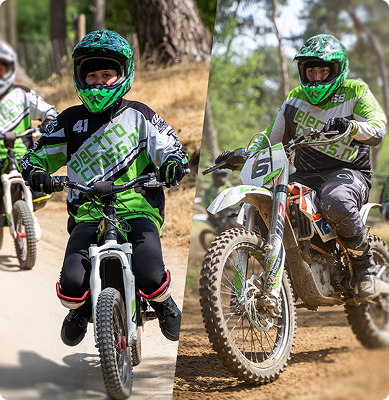 Kind en volwassenen aan het crossen bij electrocross.nl