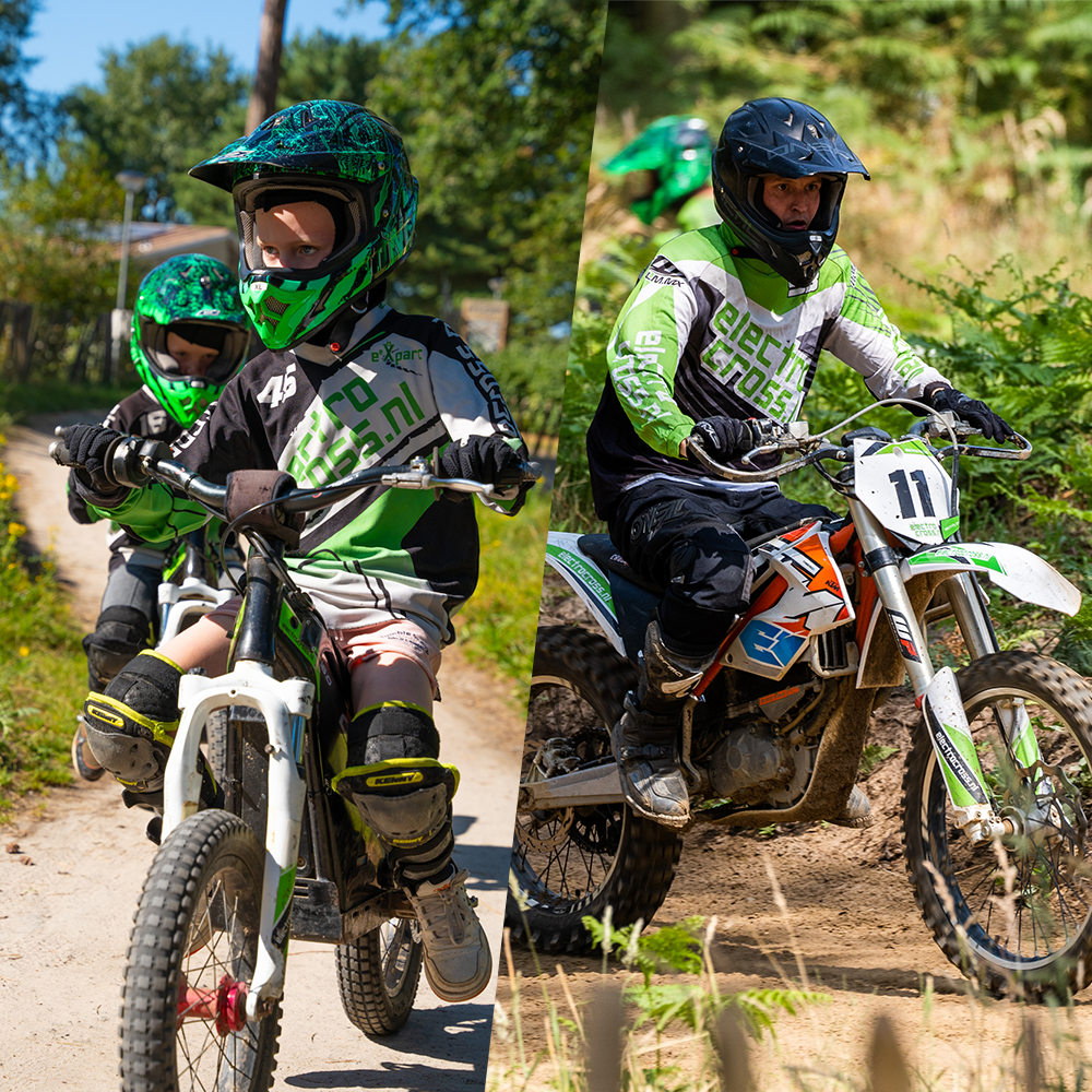 Kinderen enn volwassenen die crossen