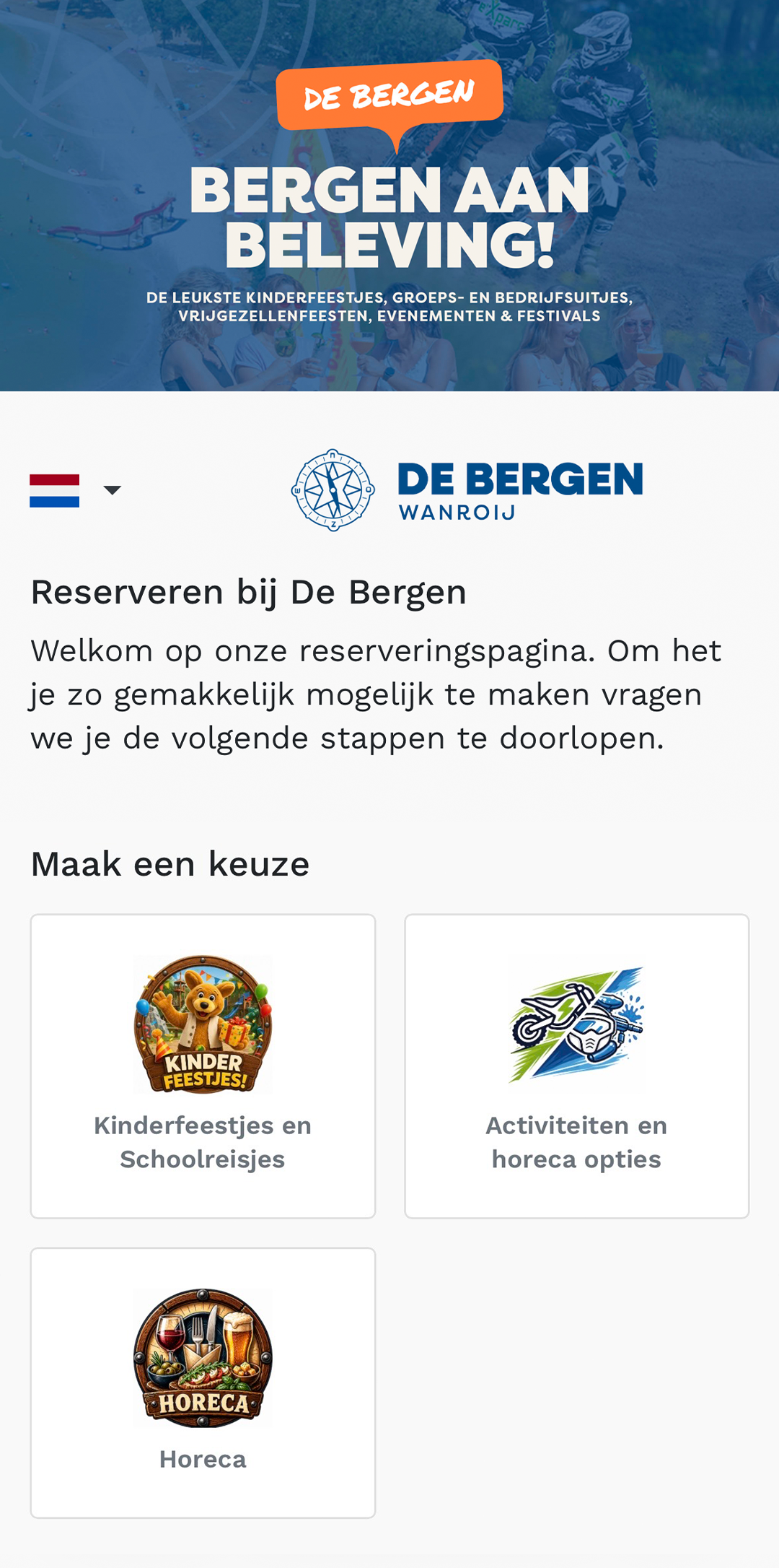 Stap 1 van het boekingsproces