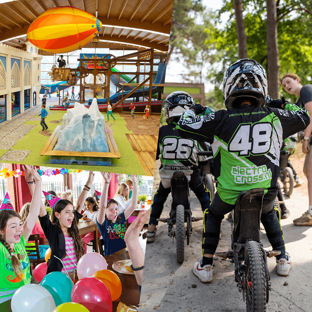 Kinderfeestje met electrocrossen, kindermenu en speeltuin