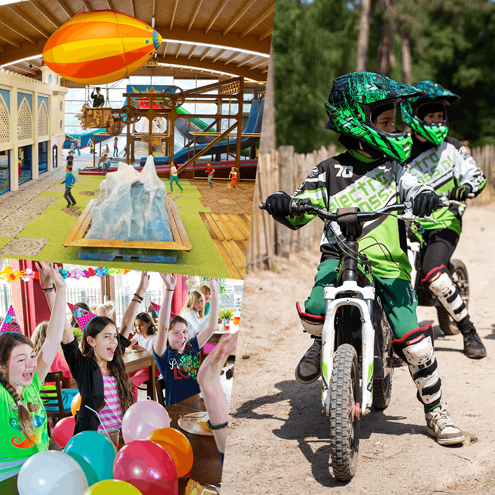 Kinderfeestje met electrocrossen, kindermenu en speeltuin