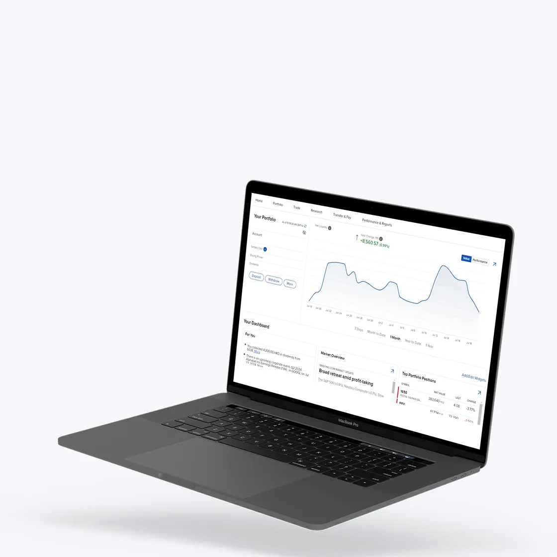 laptop with client portal platform bg