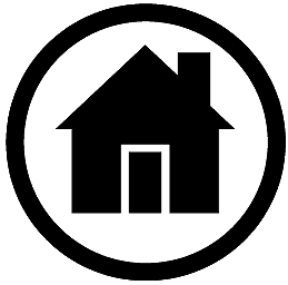 Иконка дома внутри круга, символизирующая домашнюю страницу.