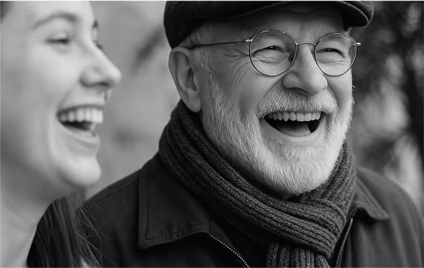 Elderly man smiling