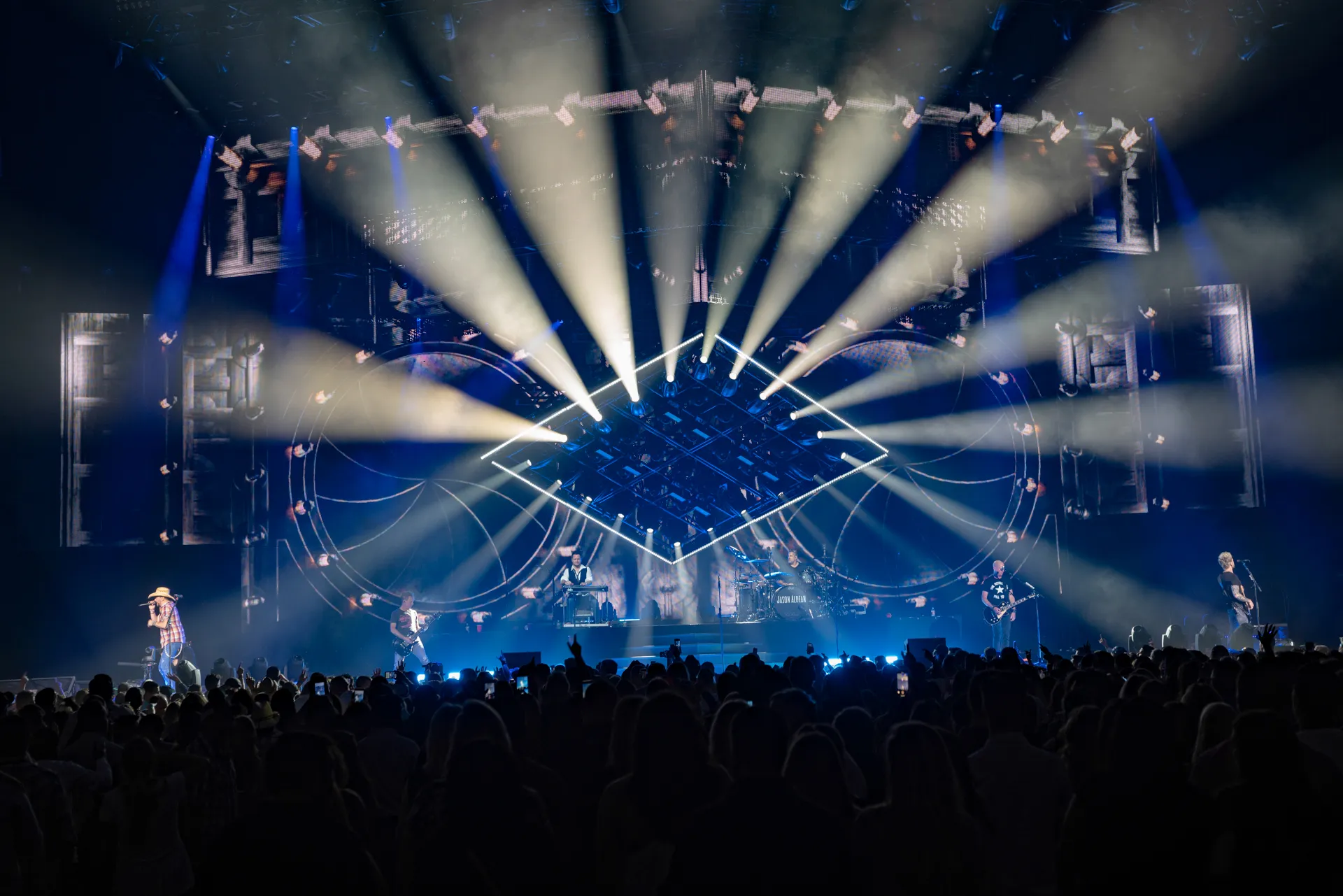 Jason Aldean performing on the Ride All Night Tour