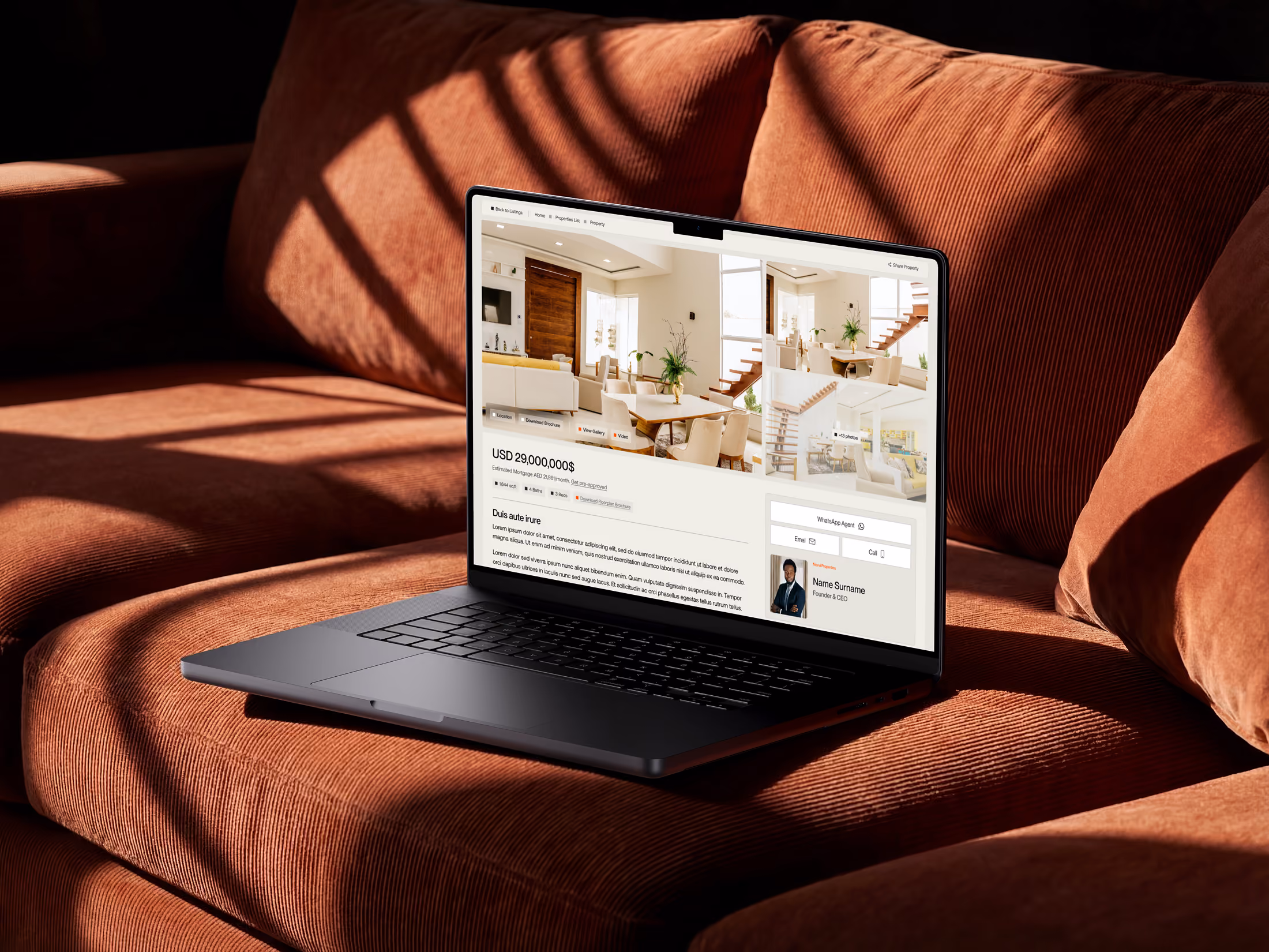 High end real estate website design