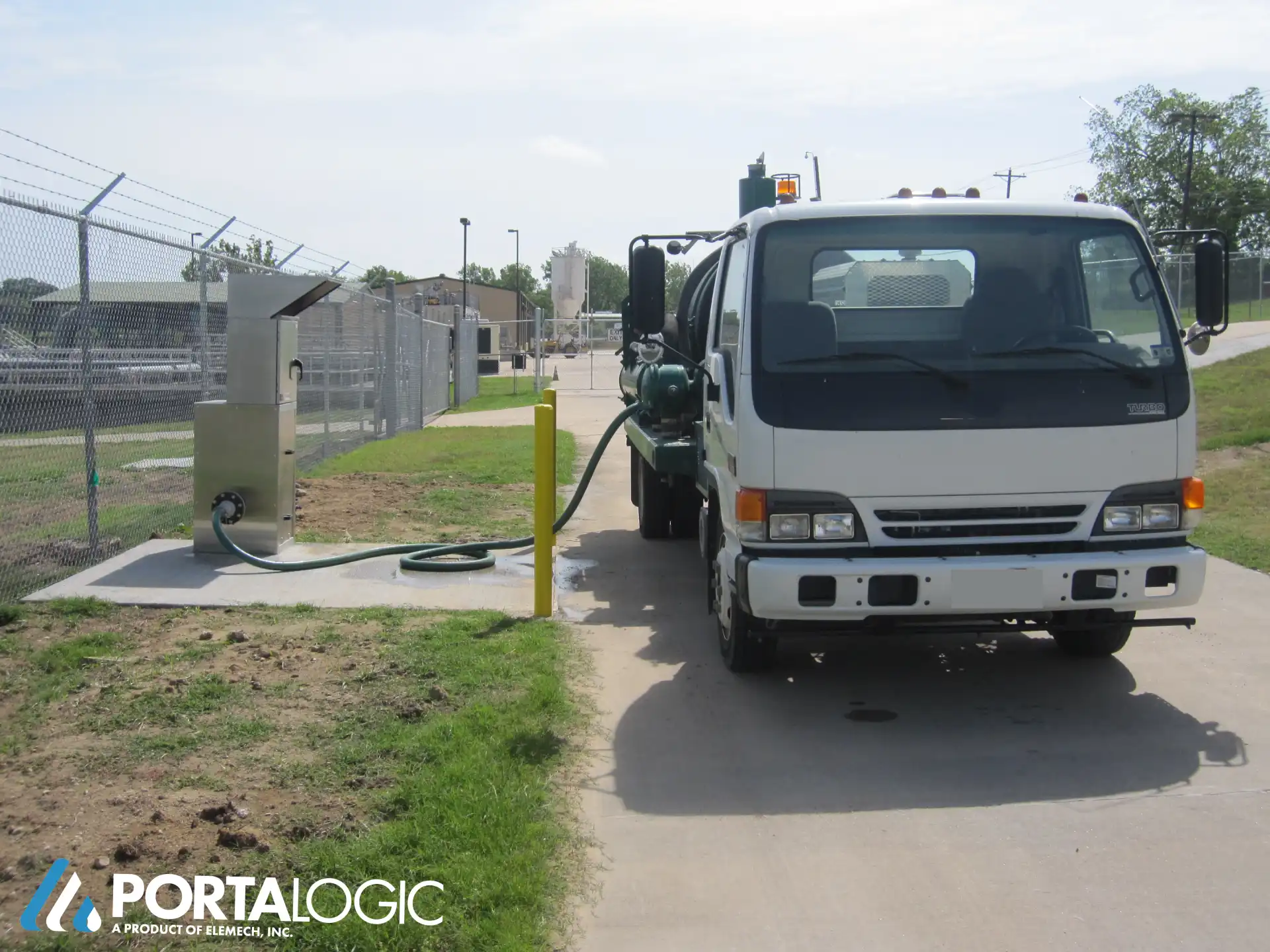 Tanker truck uses self-serve station for bulk water dispensing in Brenham Texas