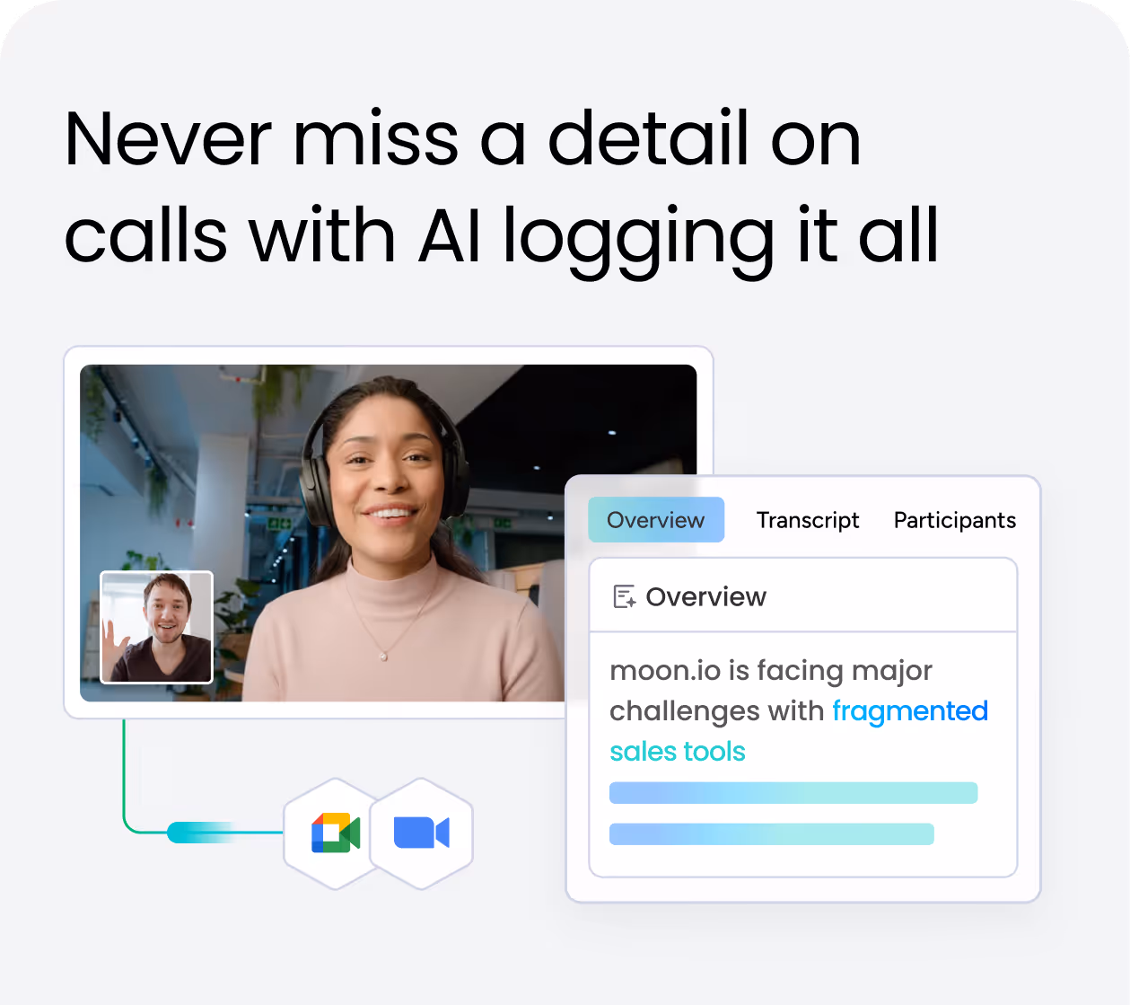 AI sales agent avatar calling a lead and booking a meeting automatically