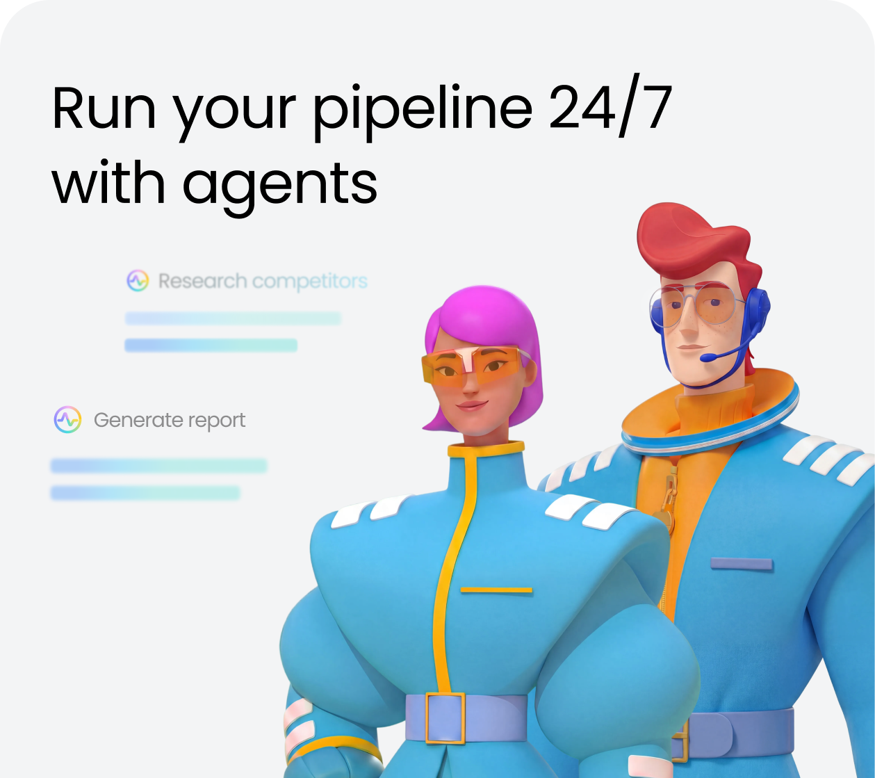 Video sales call interface with AI notetaker summarizing key points