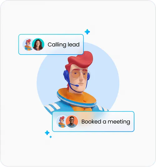 AI sales agent avatar calling a lead and booking a meeting automatically