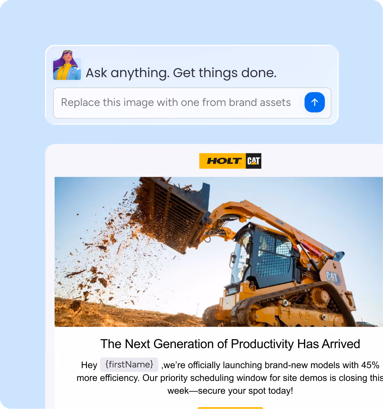 AI CRM assistant interface showing competitor insights, deal health, and recommended next steps
