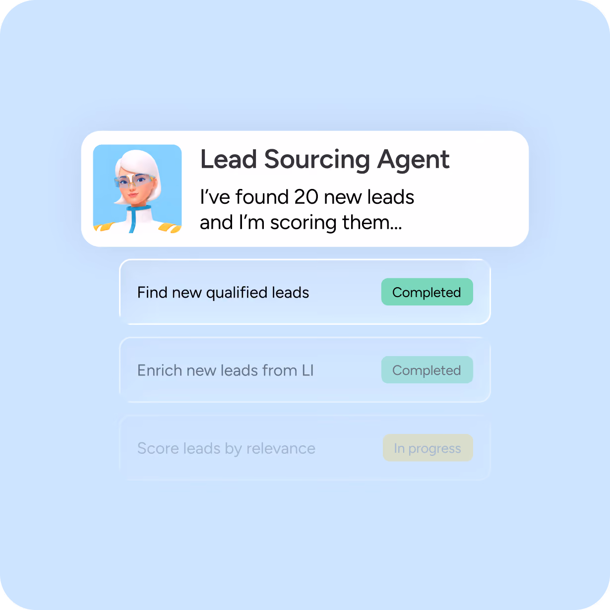 Video sales call interface with AI notetaker summarizing key points