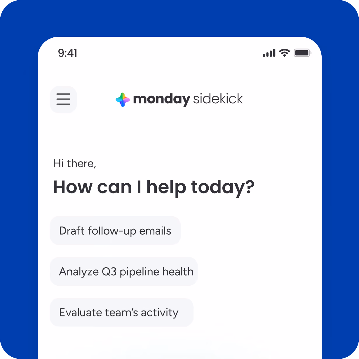 Video sales call interface with AI notetaker summarizing key points