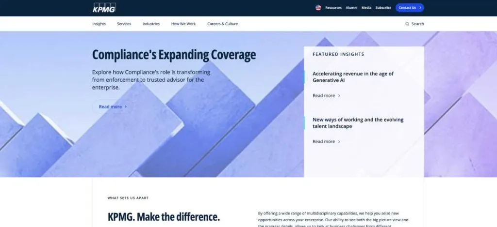 KPMG Advisory website