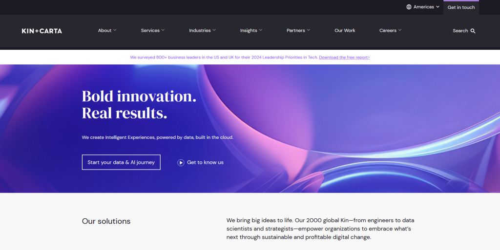 Kin + Carta website