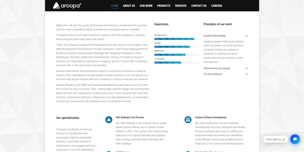 Aroopa website