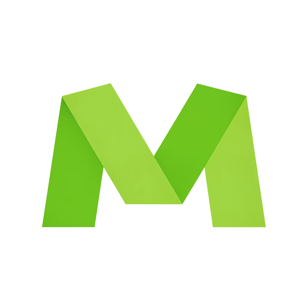Michael Schreiber's Logo, a Green "M"