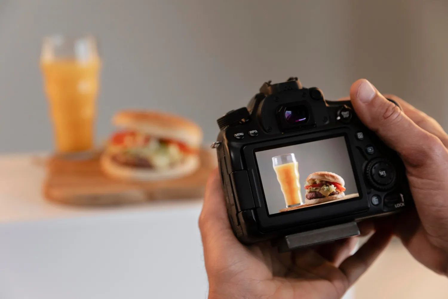 shooting photo hamburger
