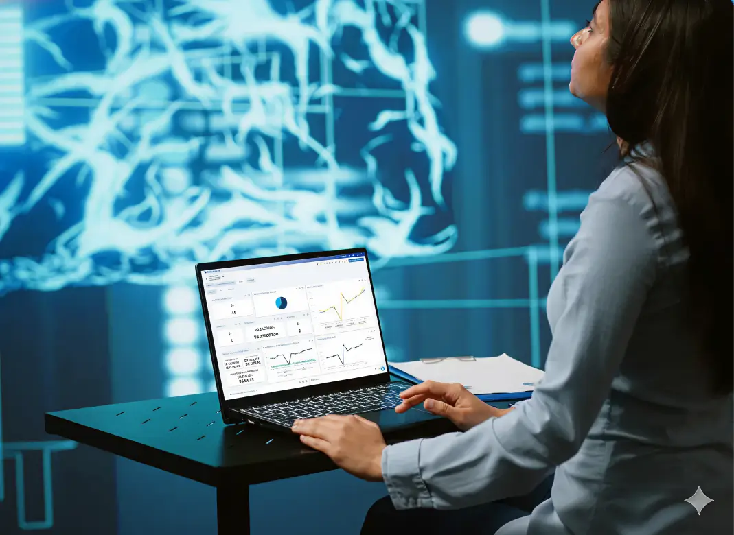 image of students engaging with the software