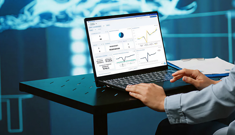 image of people using saas analytics dashboard